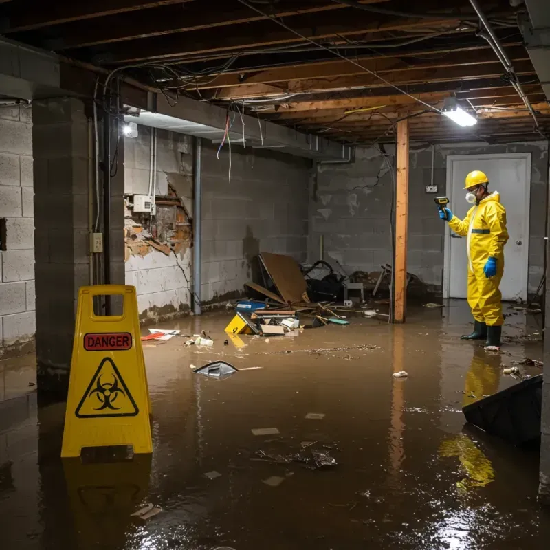 Flooded Basement Electrical Hazard in Felton, CA Property